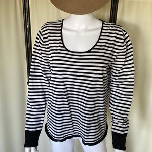 CHICO’s Design Sz 3 Black/White striped top